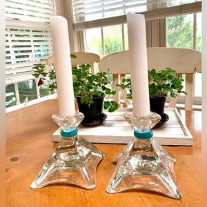 Signed Willsea-O’Brien Pyramid Candleholders, Hand Cast, Museum & Gallery Shown